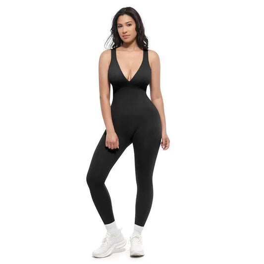 Combinaison Yoga Col V Femme