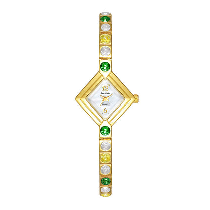 Light Luxury Temperament Gradient Diamond Anique Pocket Watch Spring Green Women's Watch