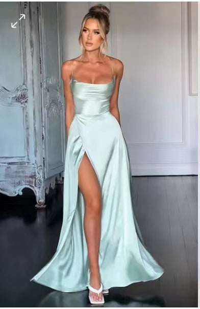 Robe Longue Dos Nu Fendue Soirée