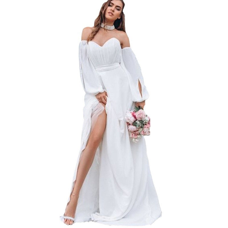 Robe Manches Longues Taille Moyenne Fashion Tendance Femme