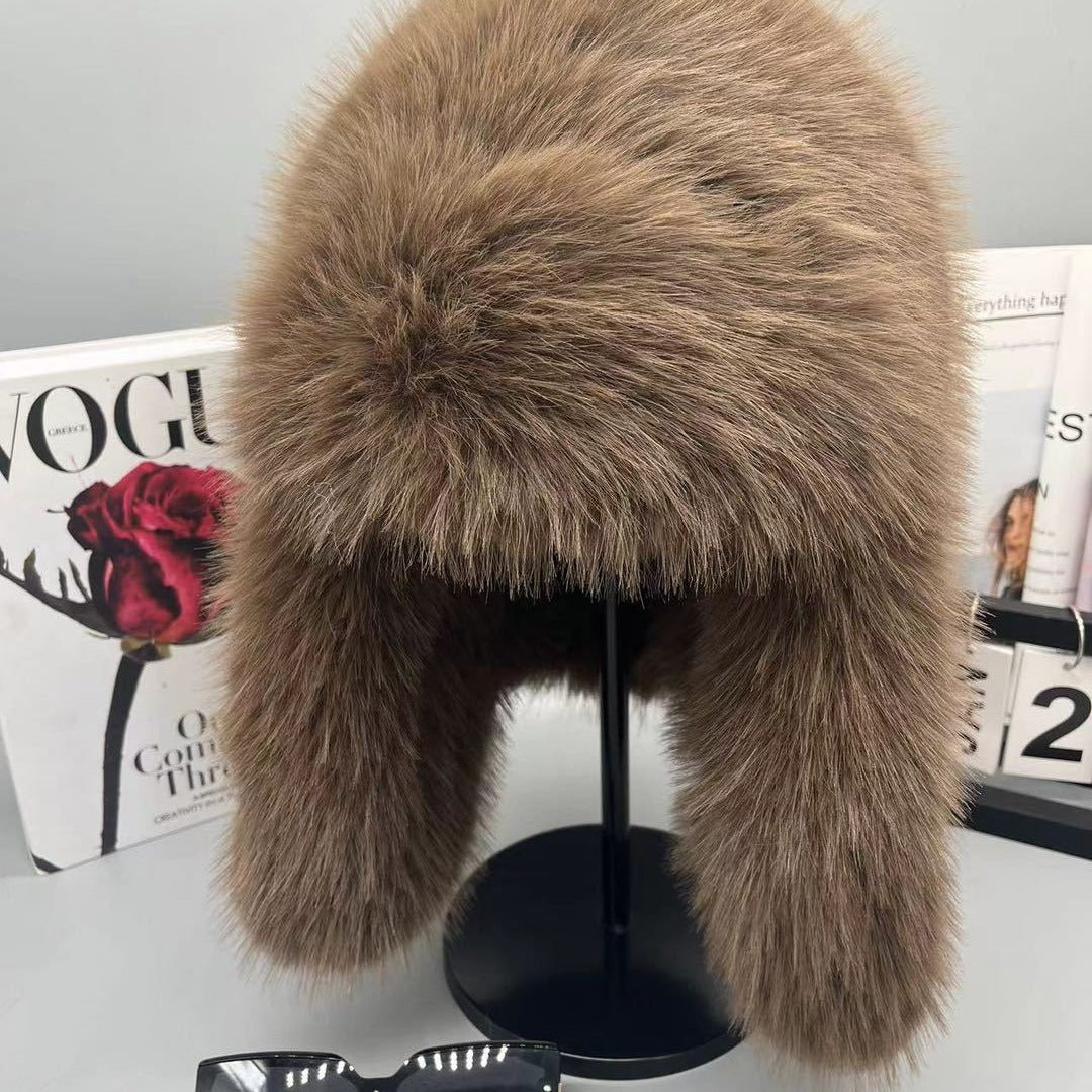 2024 New Autumn And Winter Plush Imitation Fox Fur Hat