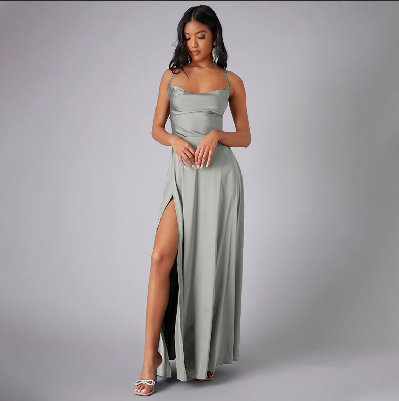 Robe Longue Dos Nu Fendue Soirée