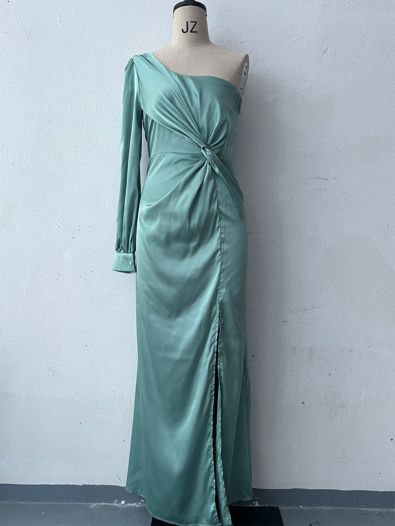 Robe Longue Asymétrique Une Épaule