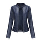 Veste Cuir Femme Col Montant