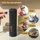 1Pc  Electric Pepper Grinder USB Rechargeable Pepper Mill Automatic Salt Grinder With 6 Adjustable Coarseness LED Light 110ML Container One Hand Operation For Kitchen Essential.