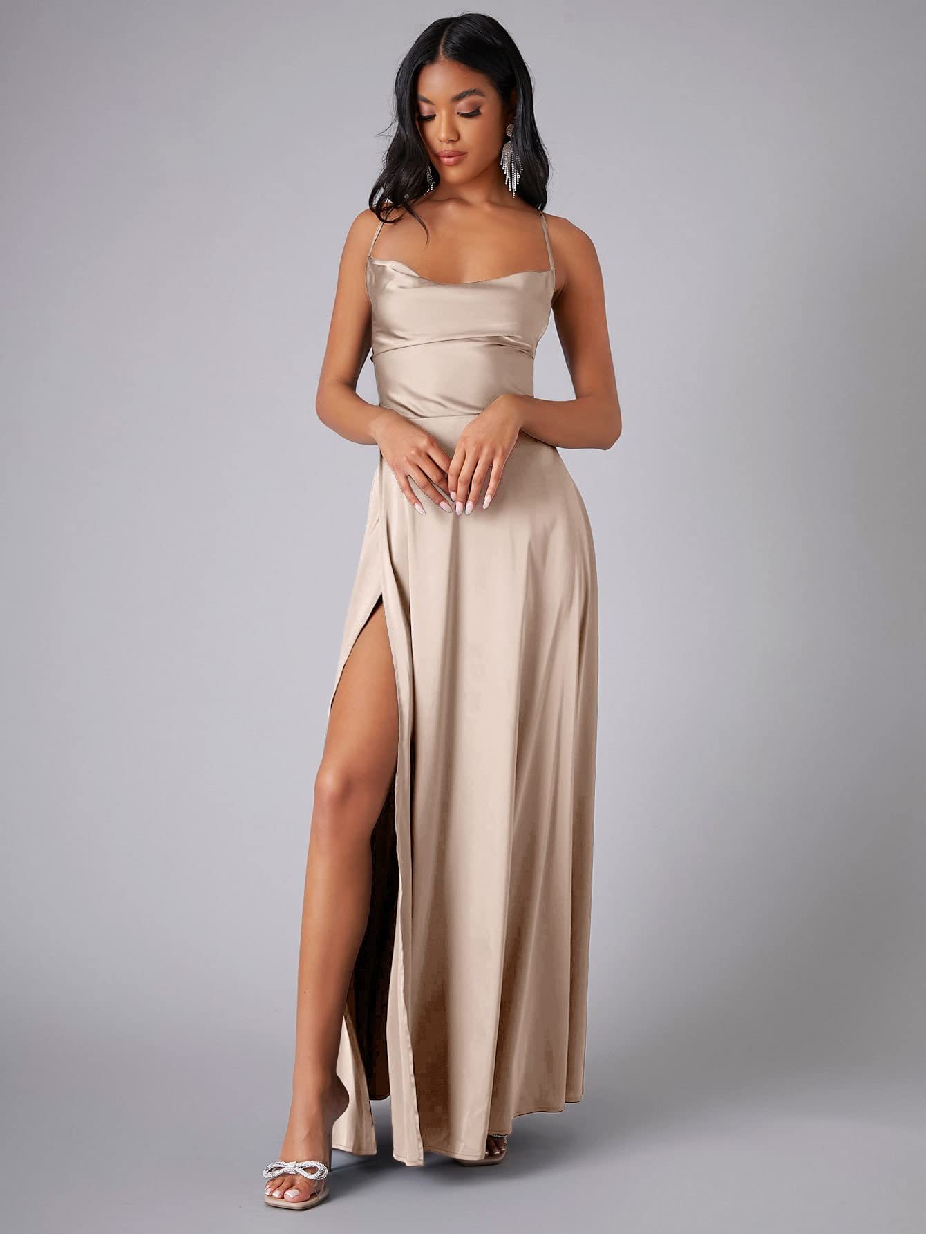 Robe Longue Dos Nu Fendue Soirée