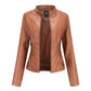 Veste Cuir Femme Col Montant