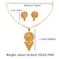 Bride's 24k Gold-plated Copper Necklace And Earrings Jewelry Set Two-piece