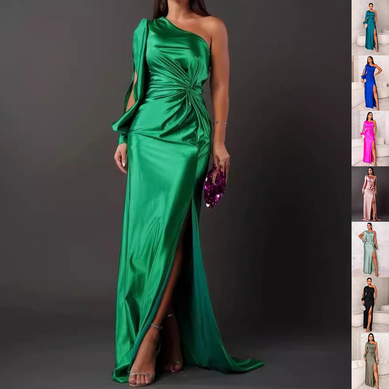 Robe Longue Asymétrique Une Épaule