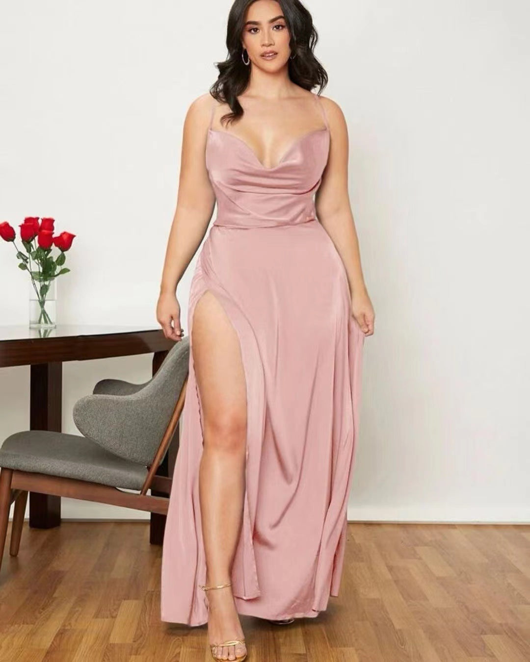 Robe Longue Dos Nu Fendue Soirée