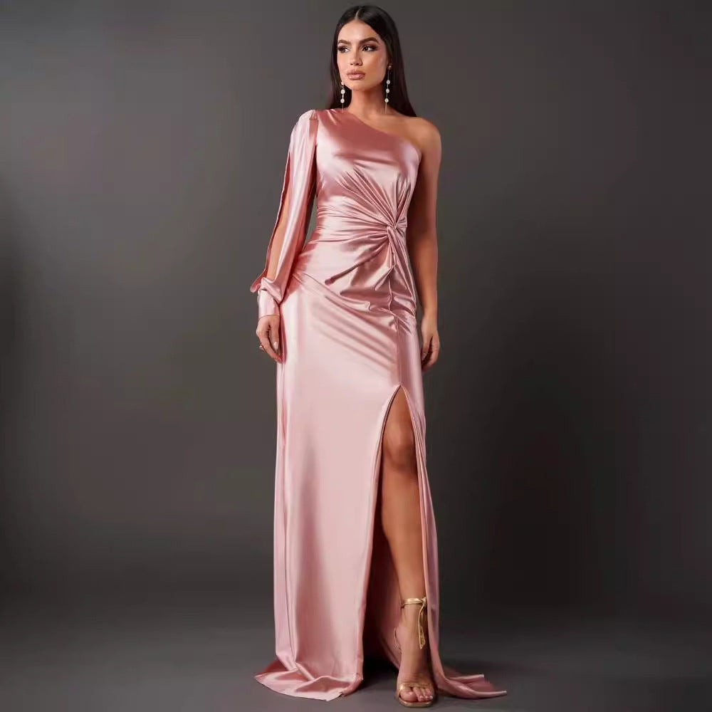 Robe Longue Asymétrique Une Épaule