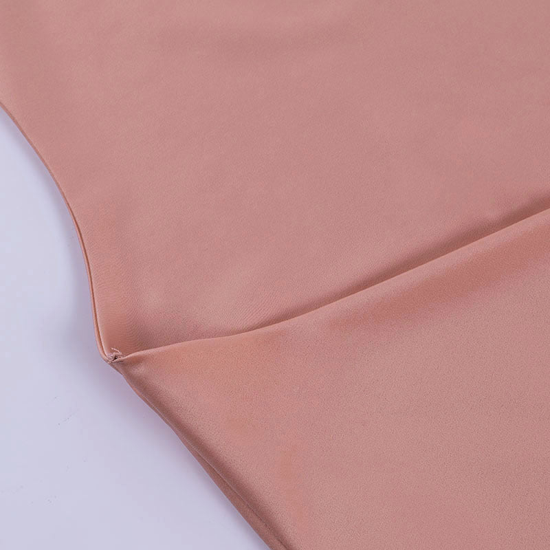 Robe Satin Mini Dos Nu Col V Sans Manches Soirée Été