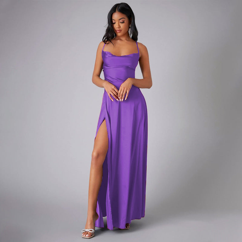 Robe Longue Dos Nu Fendue Soirée