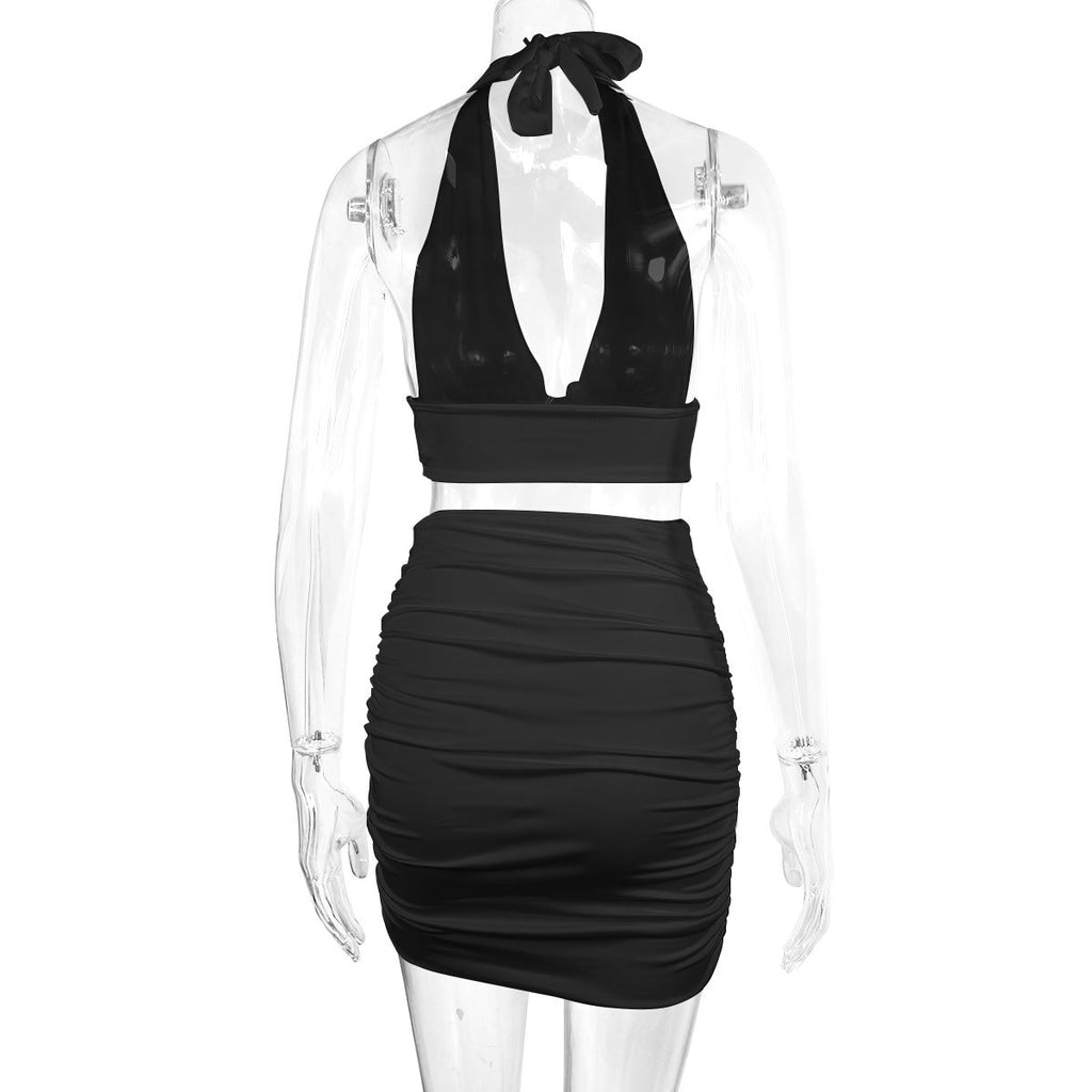Ensemble 2 Pièces Top Halter Jupe