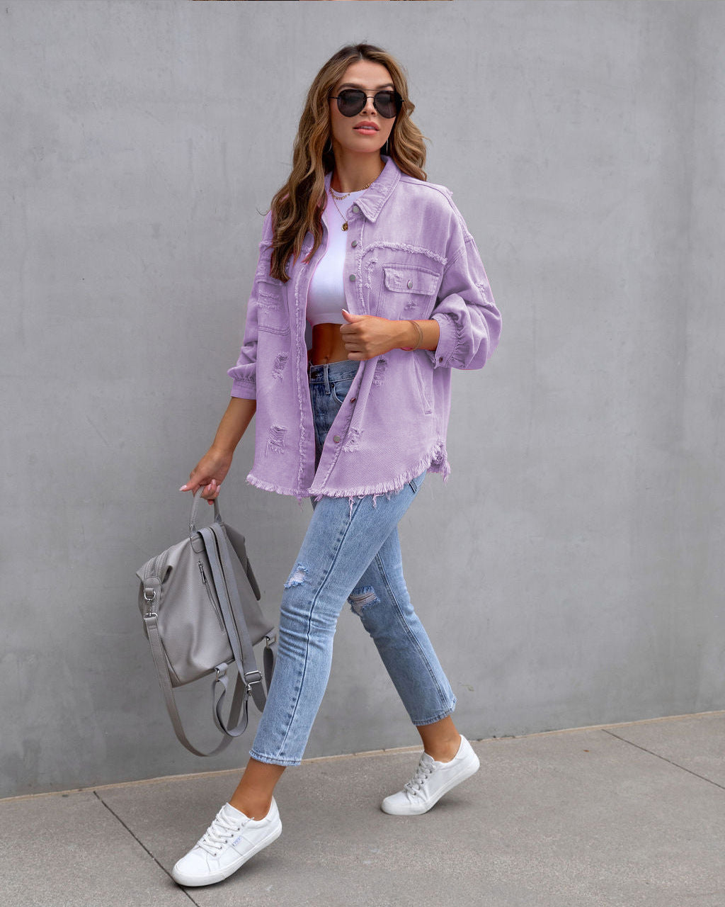 Veste Chemise Déchirée Femme