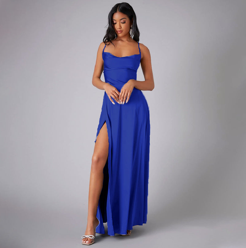 Robe Longue Dos Nu Fendue Soirée
