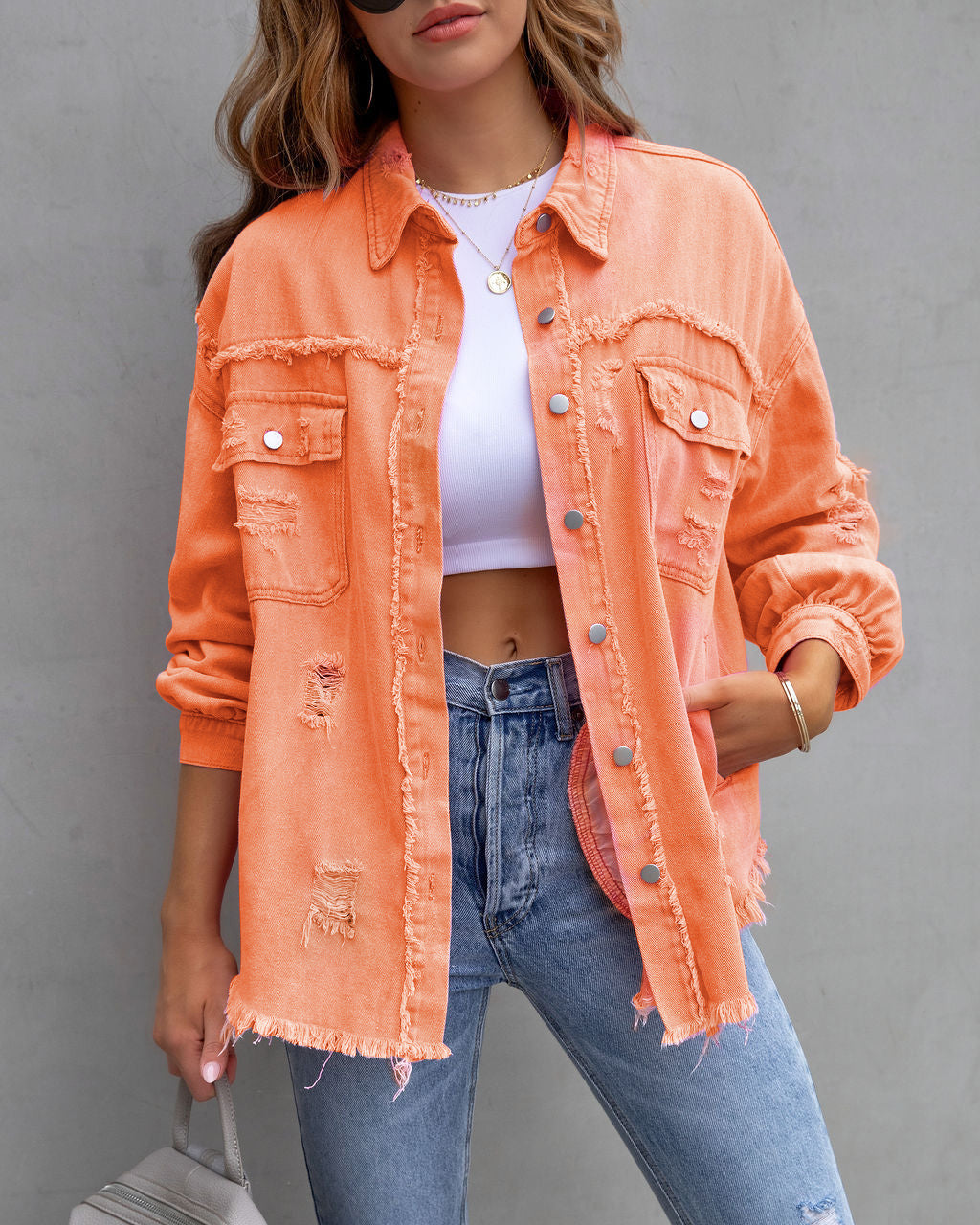 Veste Chemise Déchirée Femme