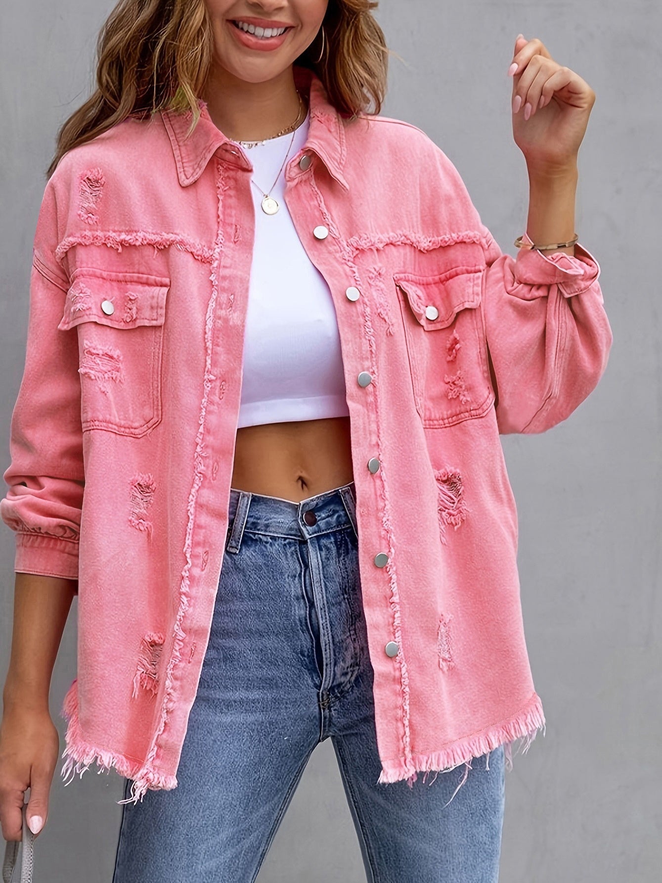 Veste Chemise Déchirée Femme