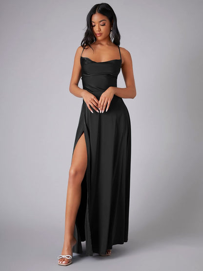 Robe Longue Dos Nu Fendue Soirée