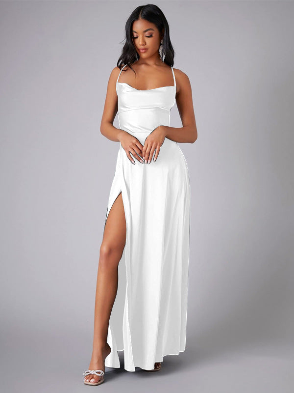 Robe Longue Dos Nu Fendue Soirée