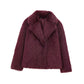 Women's Solid Color Fashionable Temperament Lapel Faux Fur Jacket