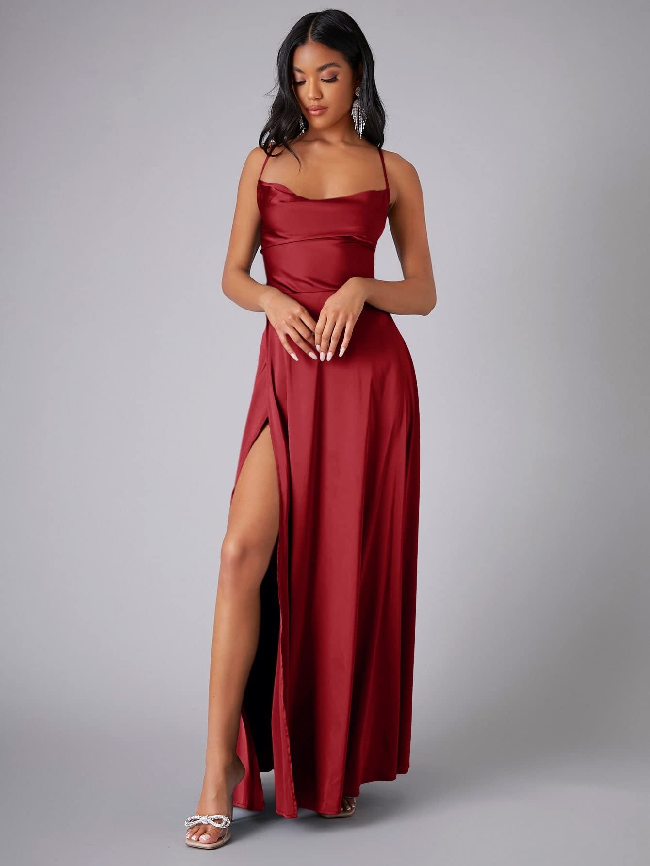 Robe Longue Dos Nu Fendue Soirée