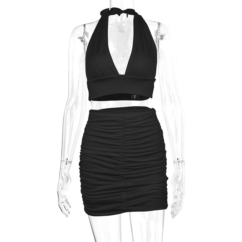Ensemble 2 Pièces Top Halter Jupe