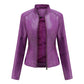 Veste Cuir Femme Col Montant