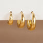 Geometric Copper Ear Ring Glossy Earrings 3-piece Set
