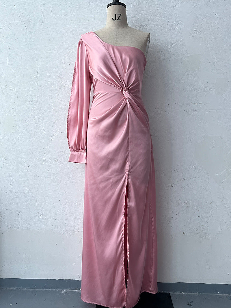 Robe Longue Asymétrique Une Épaule