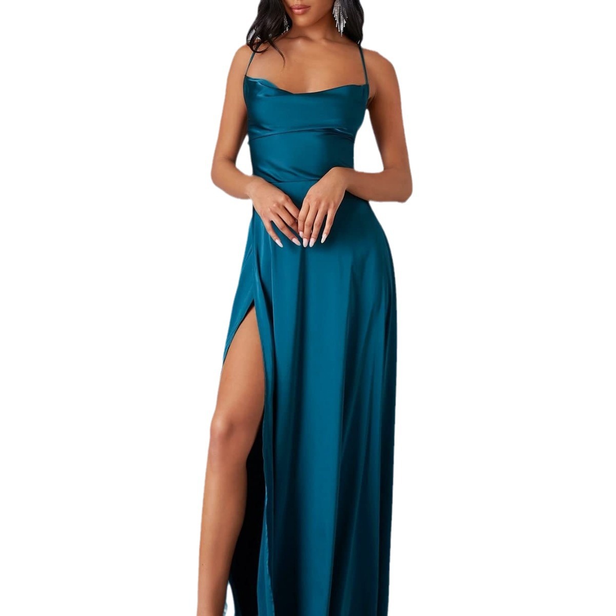 Robe Longue Dos Nu Fendue Soirée
