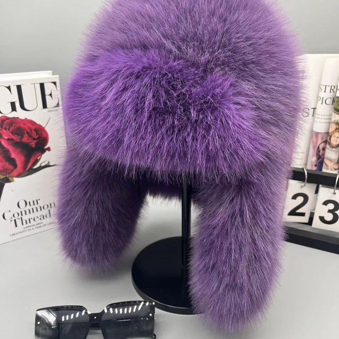 2024 New Autumn And Winter Plush Imitation Fox Fur Hat