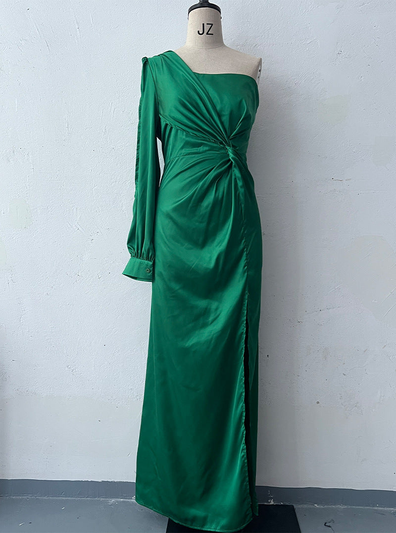 Robe Longue Asymétrique Une Épaule