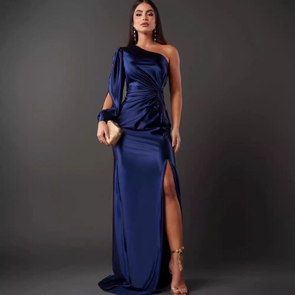 Robe Longue Asymétrique Une Épaule