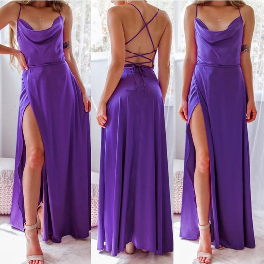 Robe Longue Dos Nu Fendue Soirée