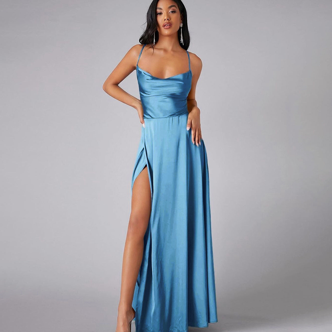 Robe Longue Dos Nu Fendue Soirée