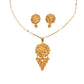 Bride's 24k Gold-plated Copper Necklace And Earrings Jewelry Set Two-piece