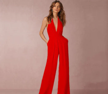 Combinaison Dos nu sans manche-Halter Elégante