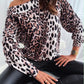 Top Imprimé Léopard Manches Longues