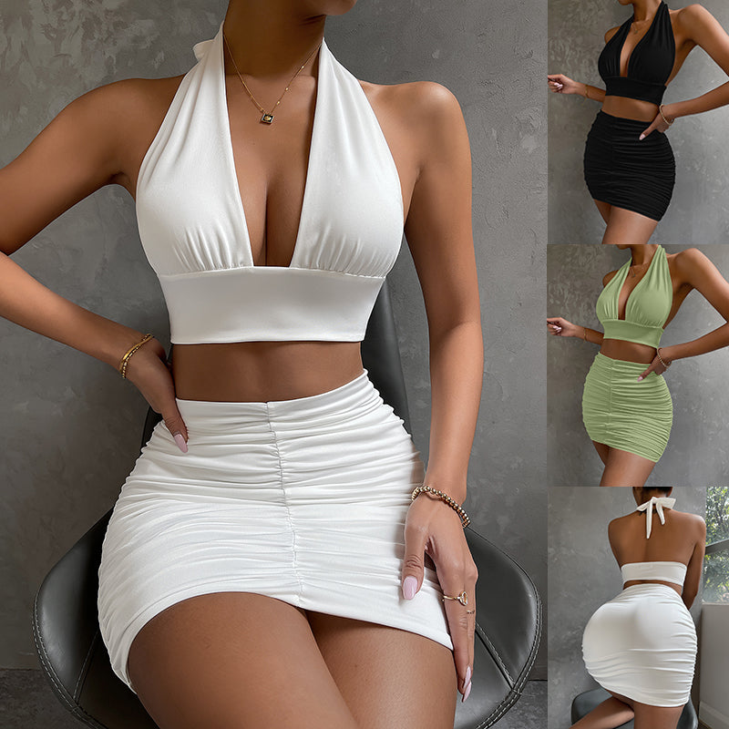 Ensemble 2 Pièces Top Halter Jupe