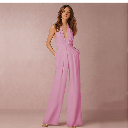 Combinaison Dos nu sans manche-Halter Elégante