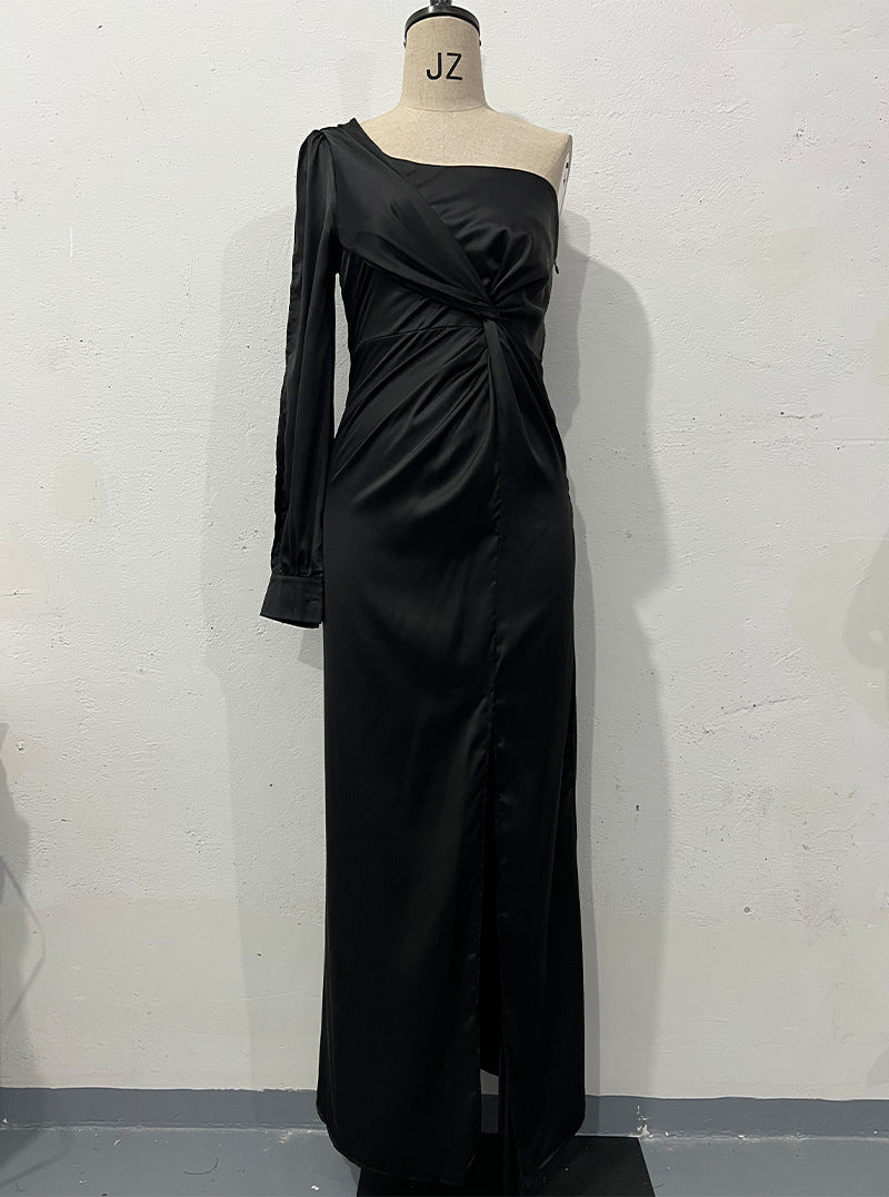 Robe Longue Asymétrique Une Épaule