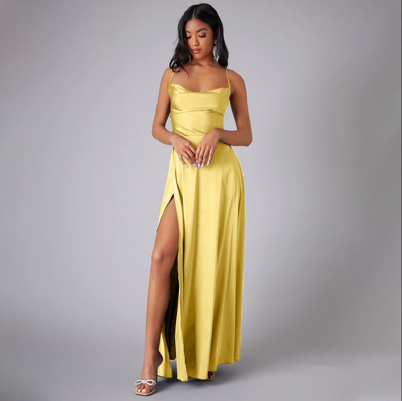 Robe Longue Dos Nu Fendue Soirée