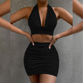 Ensemble 2 Pièces Top Halter Jupe